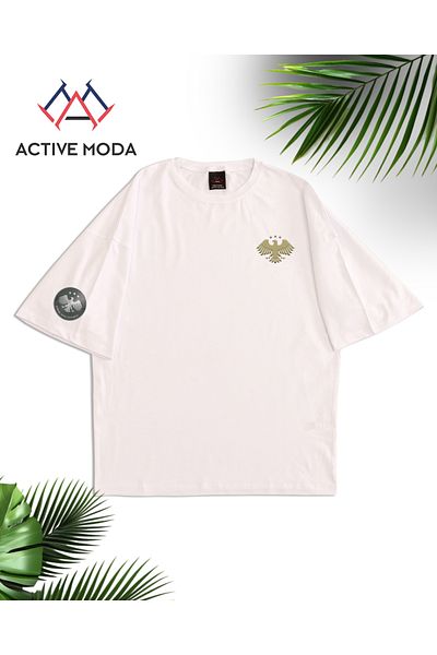 ACTIVE MODA -Men's Cotton Printed Gold Eagle Tshirt Oversize Big Size