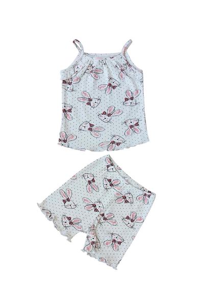 Fuar Baby Girl's Set with Strap 100% Cotton Camisole Shorts (Age 1-5)