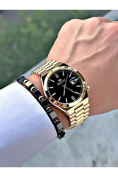 Bentini Men's Wrist Watch with Calendar – Steel Band, 3 Atm Water Resistant, 2-Year Warranty, Gift Bracelet