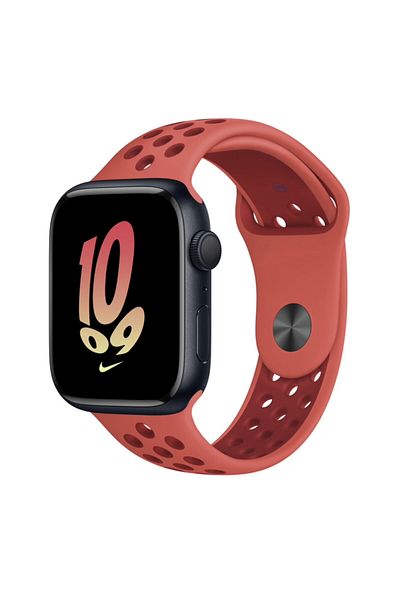 THD Red Sport Band with Ventilation Holes for Apple Watch 45mm Series 8 and Apple Watch Ultra 49