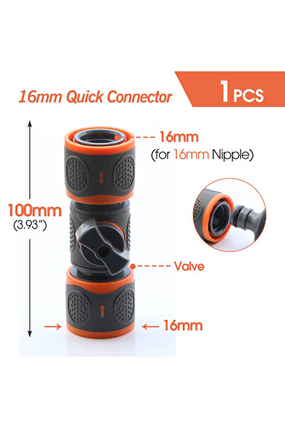 choice2 F to F-1PCS 16mm Ball Valve Hose Adapter Quick Connector Coupling Ext...