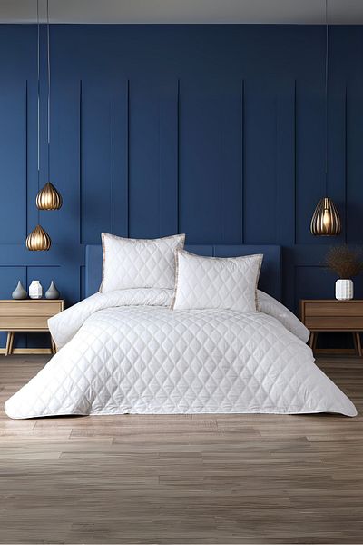 BELENAY HOME Vita 3 Piece Bedspread Set – Double, Fiber Filled, Flounced Pillowcases