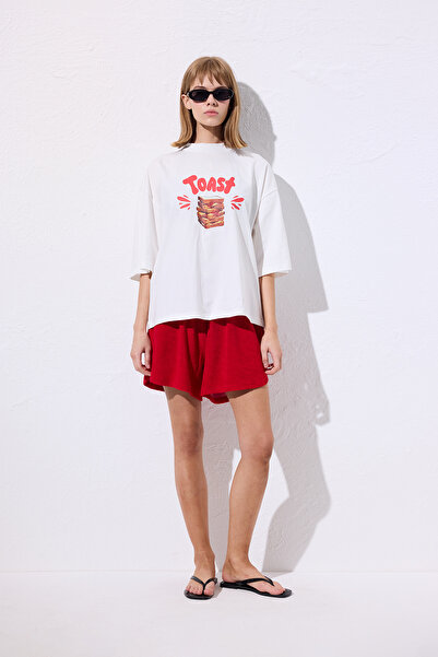 Manuka HAVLU KUMAŞ ŞORT KIRMIZI