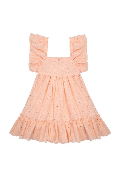 By Mare Style Rosalie-Pure Organic Cotton Ruffle Detail Pink Girl Dress