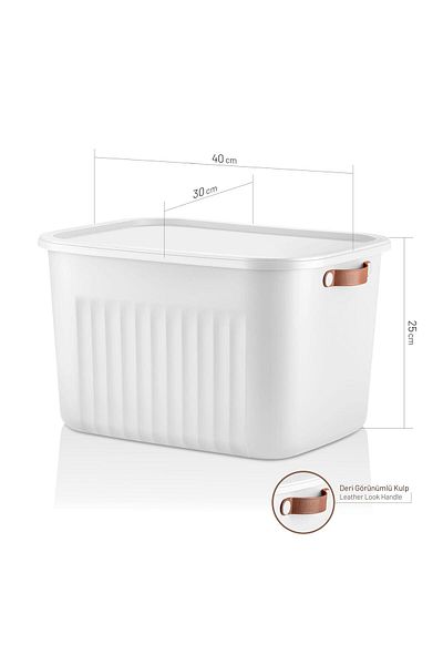 Frapan Home 3 Pieces 20 Lt Multi-Purpose Organizer Box with Lid Inside Cabinet Bathroom Kitchen Organizer
