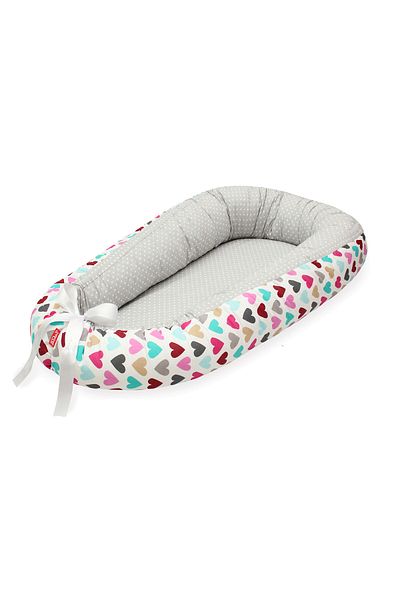 Scamp Bebe Cuib bebelusi Scamp, Premium Baby Nest, cu saltea de cocos, 100% bumbac, antialergic