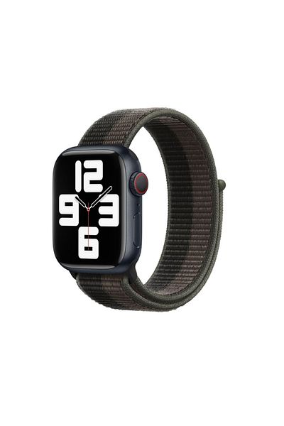 THD Curea Textila Sport Loop Pentru Apple Watch 45 Mm, Marime Universala, Seria 7 Si Seria 8, Gri