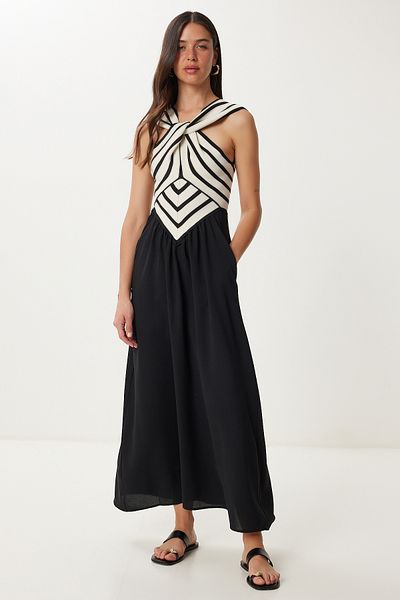 Lovelyİstanbul Halter Neck Midi Woven Dress