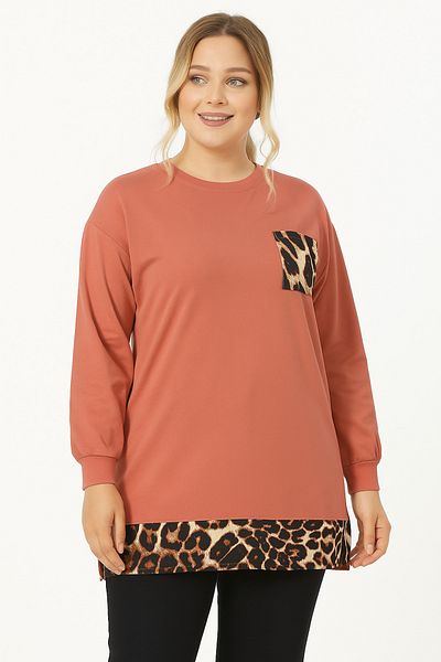 Birol Triko Women's Onion Peel Leopard Pattern Tunic