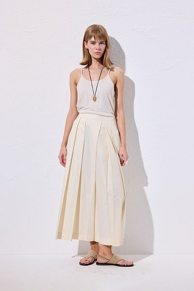 Manuka Wide Pleated Pants Vanilla