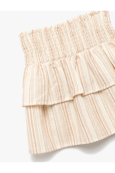 Koton Layered Gipeli Cotton High Waist Pleated Skirt