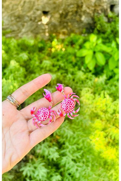 Markiz Takı Brand Pink Crab Earrings