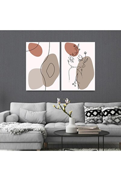 Marktna لوحة قماشية ثنائية بتصميم الفن البوهيمي مع برواز خشبي مخفي