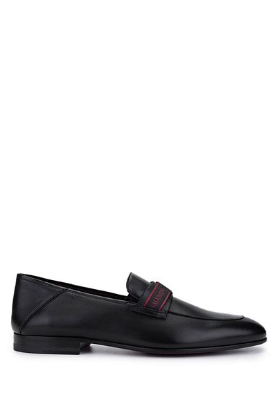 Valentino Men's Genuine Leather Black Loafer Shoes