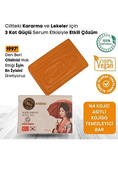 DR NATUREL Kojic Acid Soap, Anti-Blemish Kojic Acid Soap with Turmeric and Kojic Acid Effect 120 Gr