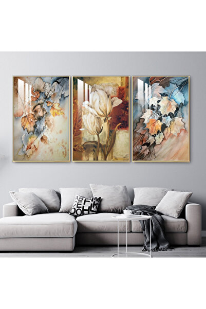 SND ثلاث لوحات جدارية خشبية مع برواز خشبي شامبين و طبقة من الاكريلك الشفاف