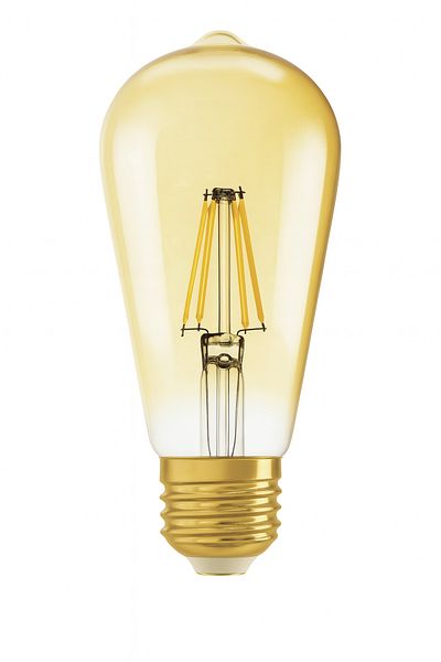 LEDOLET Bec LED Filament Ledolet 4W, ST64, E27, 2700K, Transparent/Auriu