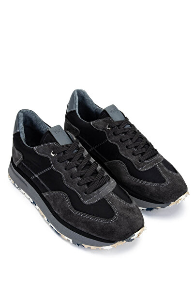 Tamer Tanca Men's Leather & Textile Anthracite/Black Sneakers & Sports Shoes