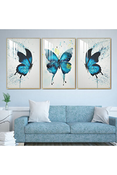 4gdran ثلاث لوحات جدارية خشبية مع برواز خشبي شامبين و طبقة من الاكريلك الشفاف