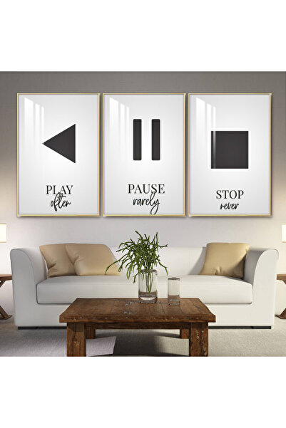 SND ثلاث لوحات جدارية خشبية مع برواز خشبي شامبين و طبقة من الاكريلك الشفاف