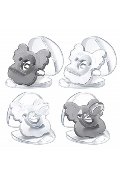 TYRY.HU Комплект от 4 бебешки залъгалки Tyry.Hu 6-18 месеца, силиконови, сиви...