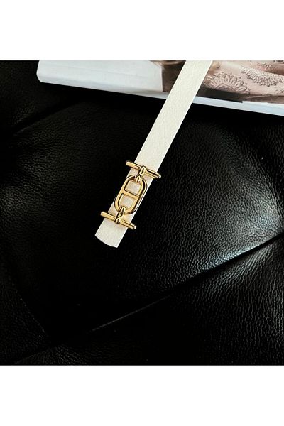 Lydie's Thin Women's Belt with Gold Buckle, Trouser Belt, Shirt Belt, Jacket Belt