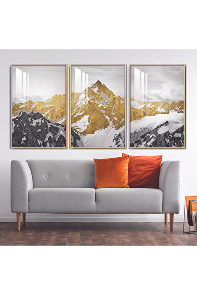 SND ثلاث لوحات جدارية خشبية مع برواز خشبي شامبين و طبقة من الاكريلك الشفاف