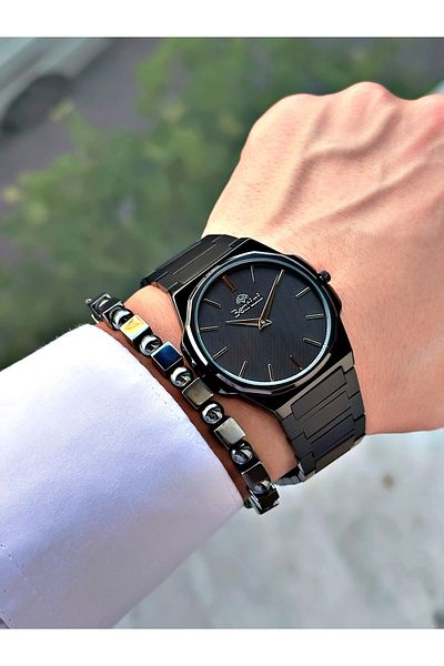 Bentini Men's Wrist Watch – Steel Band, Waterproof, 2-Year Warranty, Gift Bracelet