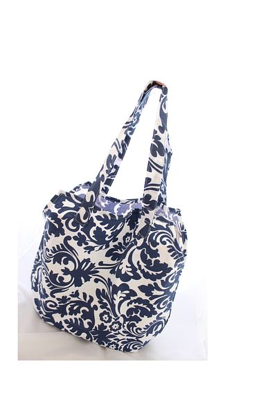 vivo Geanta pentru plaja, cu flori, alb-albastru, BB820, 46 x 47 cm, Vivo BB820-BLUE
