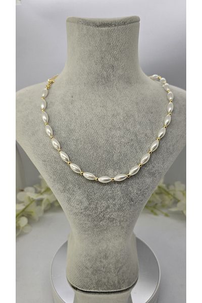 michelle takı zerafetin yeni adresi Oval Pearl Necklace