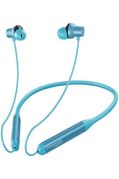 Promate Bluetooth Neckband Earphones, High-Fidelity Active Noise Cancelling with Sweat and Rain Resi