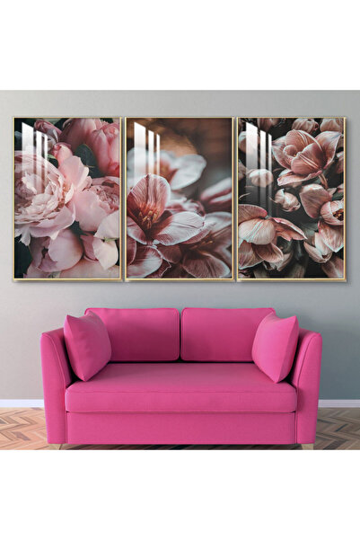 SND ثلاث لوحات جدارية خشبية مع برواز خشبي شامبين و طبقة من الاكريلك الشفاف