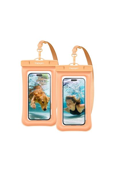 Spigen Aqua Shield Floating Universal Waterproof Phone case 2 Pack IPX8 Pouch A610 - Apricot