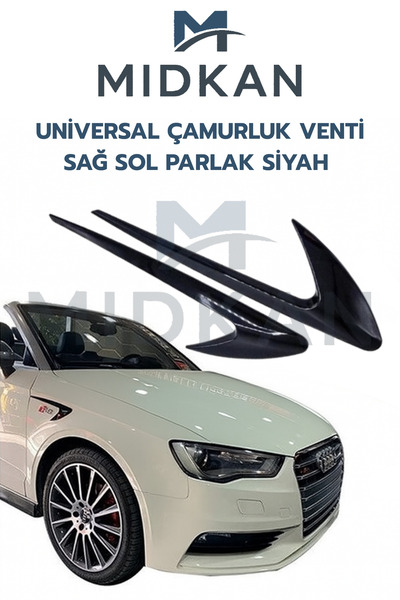 Midkan Universal Çamurluk Venti 31x9 cm – Parlak Siyah Sportif Dış Aksesuar (...