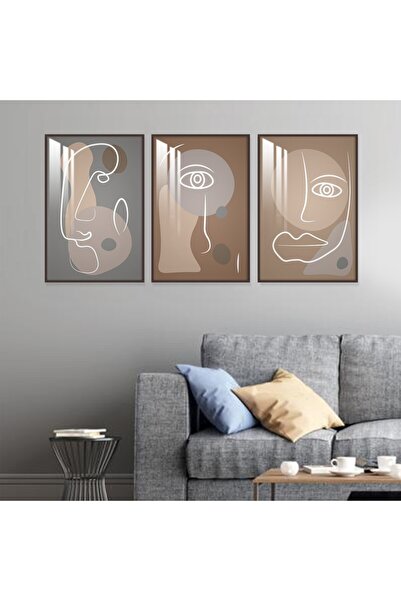 SND ثلاث لوحات جدارية خشبية مع برواز خشبي شامبين و طبقة من الاكريلك الشفاف