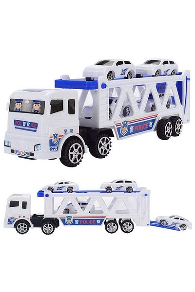 rexa Police Truck with 4 Mini Police Cars Toy Vehicles for Children