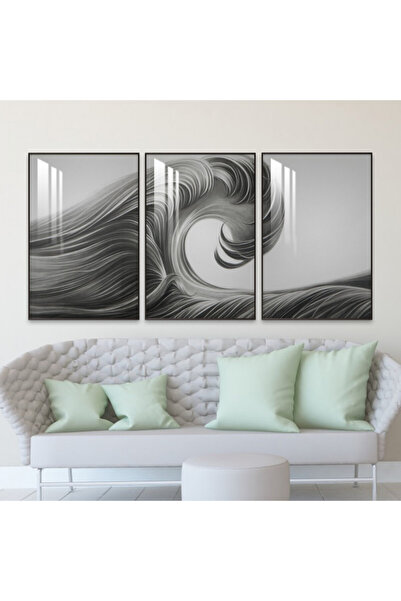 SND ثلاث لوحات جدارية خشبية مع برواز خشبي شامبين و طبقة من الاكريلك الشفاف