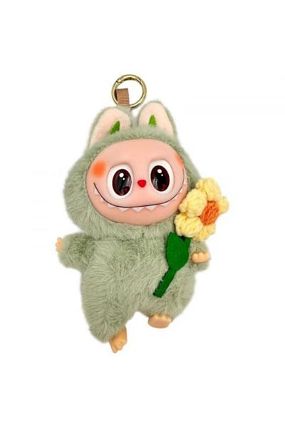 BaoBao Labubu Plus 18cm with Flower – Fluffy Plush Toy, Pastel Colors