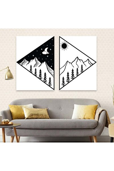 4gdran لوحة قماشية ثنائية بتصميم مودرن مع برواز شامبين مجوف