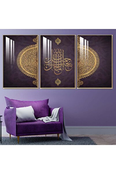 4gdran ثلاث لوحات جدارية خشبية مع برواز خشبي فضي و طبقة من الاكريلك الشفاف