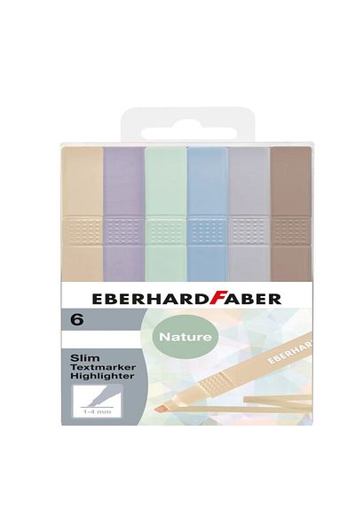 OEM Eberhard Faber Slim, Shades Highlighter Set, 6‑pack, Chisel Tip 1‑4 mm, Pocket Format