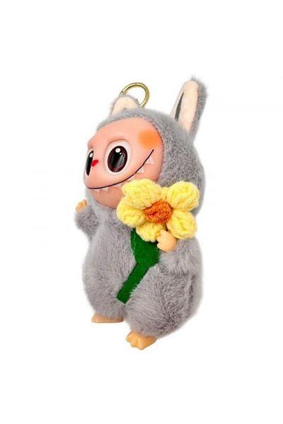 BaoBao Labubu Plus 18cm with Flower – Fluffy Plush Toy, Pastel Colors