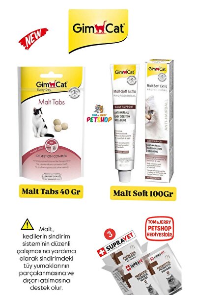 Gimcat Malt Soft Extra Kedi Pasta Macun 100 gr/Malt Tabs Kedi Ödül Tableti 40...