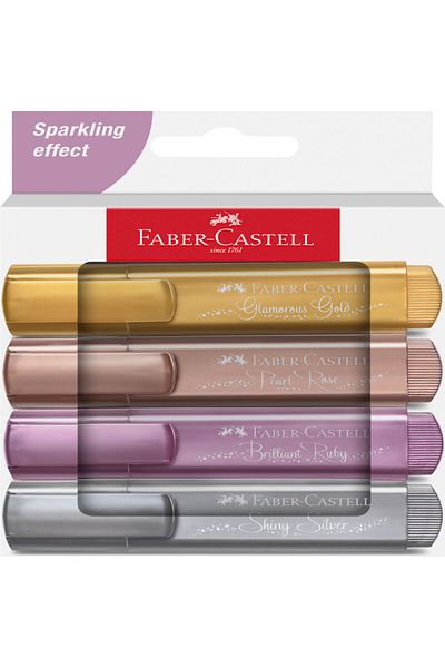 OEM Textmarker Set 4 Metallized Cardboard Box 2024 Faber-castell