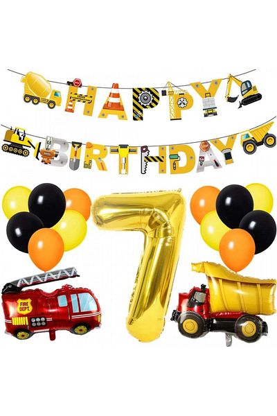 Feelairy 7th birthday set, latex/foil, multicolor, 16 pieces