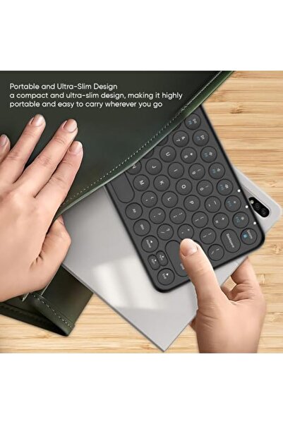 seeken Mini Portable Bluetooth Keyboard - Black | Multi-Device Pairing | Premium Design