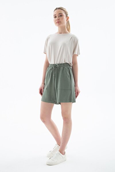 Fashion Friends Linen Blended Comfort Fit Elastic Short Short Short 25Y0606K1