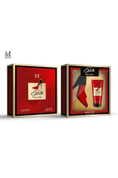 Intisimo Stiletto Red Love Set, Women, Perfume 50 ml + Body Lotion 50 ml - Montage Brands