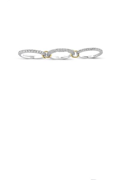 ZEYCE 3-Piece Silver Color Waterway Interlocking Non-Tarnish Adjustable Ring
