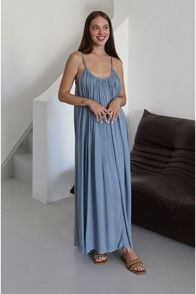 Laluvia Rochie de tăiere casual cu bretele Indigo - 3173
